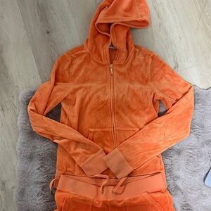 Juicy Couture Vibrant Orange Hooded Jacket & Track Pants FULL SET